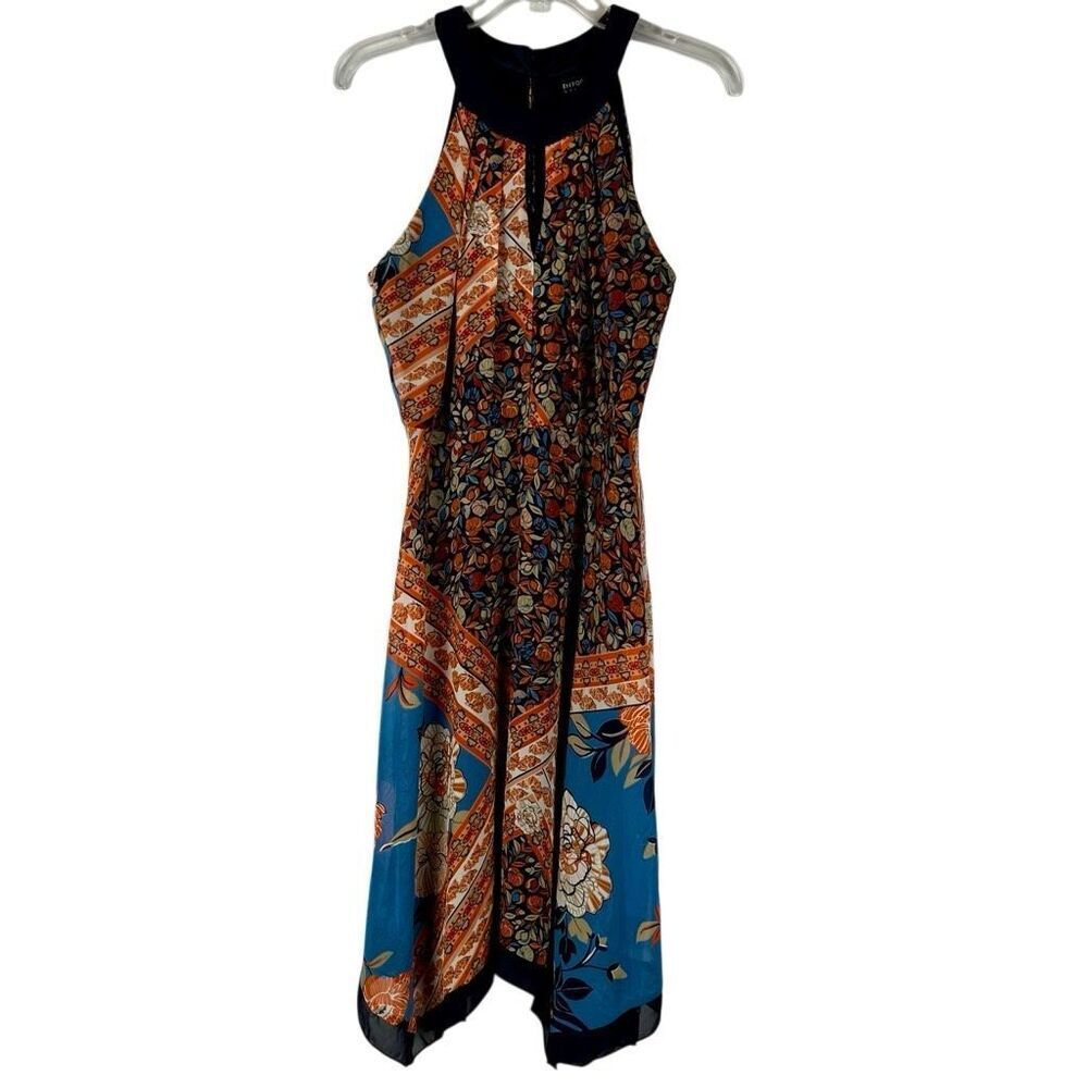 En Focus Studio Halter Neck Asymmetrical Handkerchief Midi Dress 10